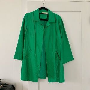 Silk Blend Chicos Green Cardigan / Shirt - Size M / L